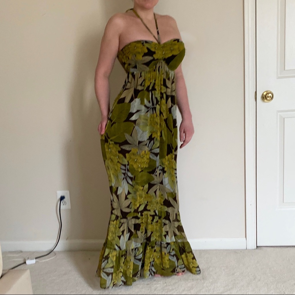 H&M Floral Tie-Neck Maxi